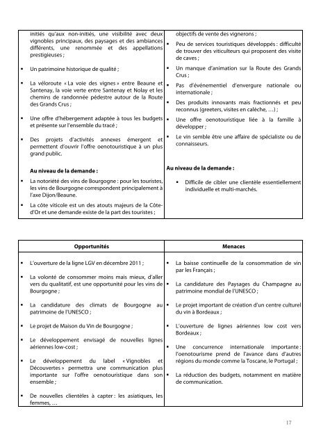 "la filière oenotourisme" (document édité par Côte-d'Or Tourisme)