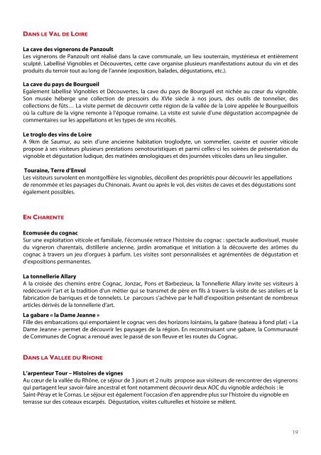 "la filière oenotourisme" (document édité par Côte-d'Or Tourisme)