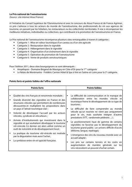 "la filière oenotourisme" (document édité par Côte-d'Or Tourisme)