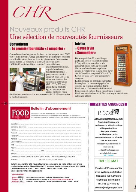 N°22 : Unités de restauration et production ... - FOOD MAGAZINE