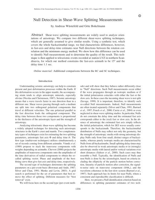 Null Detection in Shear-Wave Splitting Measurements