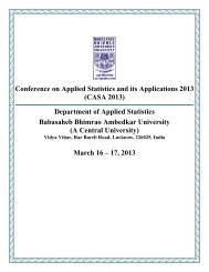 Conference on Applied Statistics and its Applications 2013 (CASA ...