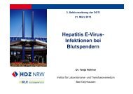 Hepatitis E-Virus- Infektionen bei Blutspendern - DGTI