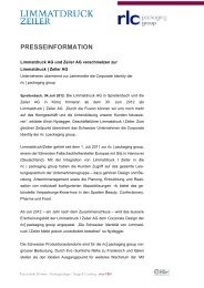 PRESSEINFORMATION - Limmatdruck AG / Zeiler AG