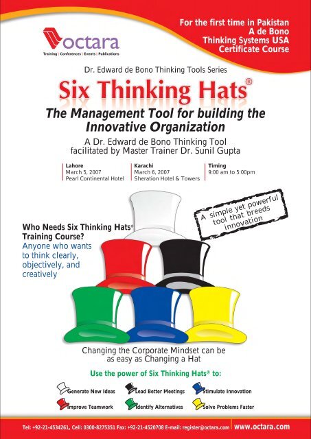 Edward De Bono's Six Thinking Hats - Octara.com