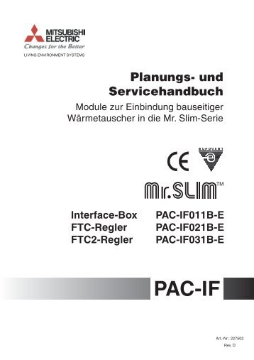 Planungshandbuch Mitsubishi PAC-IF011_IF031 - KlimaCorner.de