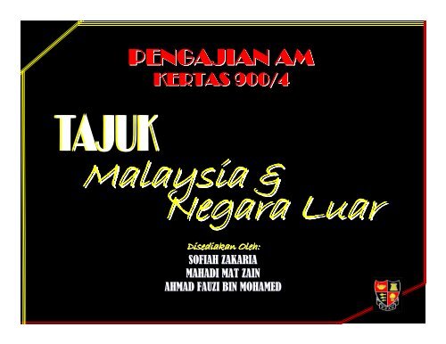 Penglibatan & Sumbangan Malaysia 1