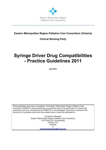 Syringe Driver Drug Compatibilities - Palliative Care Victoria ...