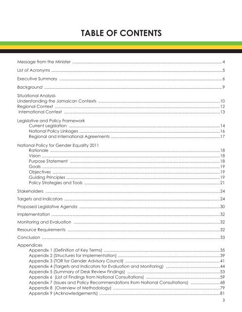 National Policy for Gender Equality - Jamaica Information Service