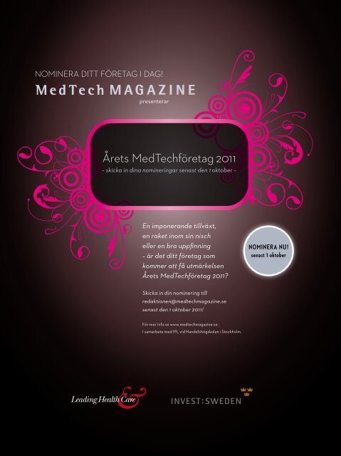 vill ha snabbspår för innovationer till vården - Medtech Magazine