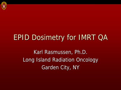 EPID Dosimetry for IMRT QA - Sun Nuclear