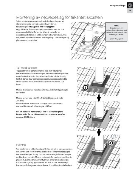 Monteringsanvisning Nordpeis StÃ¥lpipe TL