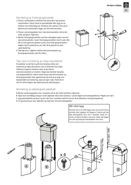 Monteringsanvisning Nordpeis StÃ¥lpipe TL