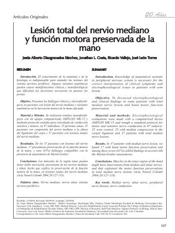 LesiÃ³n total del nervio mediano y funciÃ³n motora preservada de la ...