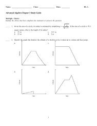 Advanced Algebra Chapter 1 Study Guide