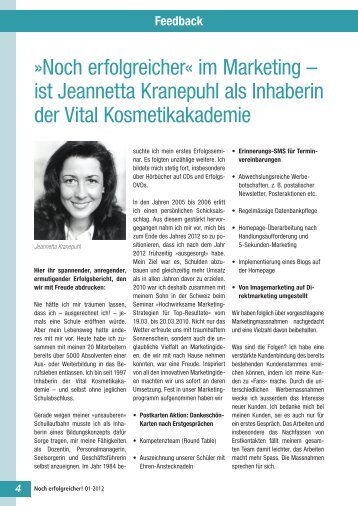 Noch erfolgreicher« im Marketing – ist Jeannetta Kranepuhl als ...