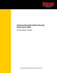 Entrust and Information Security Governance: A Case Study