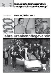 Jahre Krankenpflegeverein - Evangelische Kirchengemeinde ...