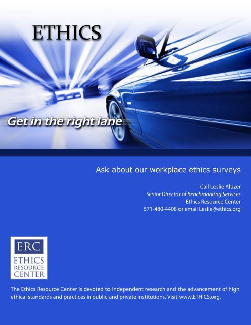 The 2009 National Business Ethics Survey - Ethics Resource Center