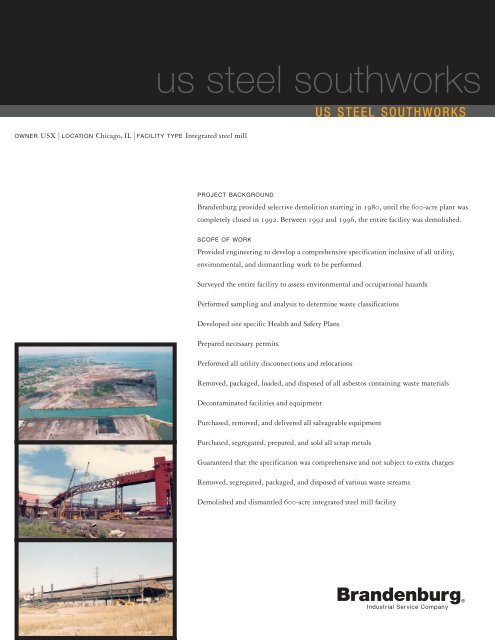 U.S. Steel Southworks - Brandenburg Industrial Service Co.