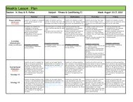 Weekly Lesson Plan eekly Lesson Plan - PhysicallyEducated.com