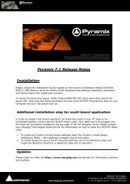 Pyramix 7.1 Release Notes Installation - Merging Technologies
