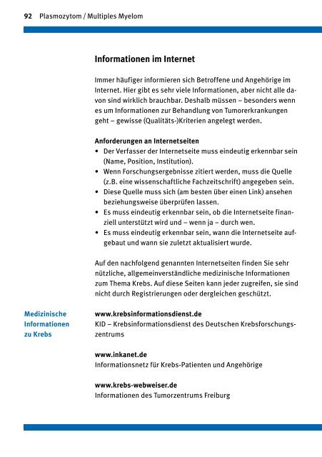 Plasmozytom/Multiples Myelom - Deutsche Krebshilfe eV