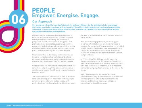 Chapter 06 : PEOPLE Empower. Energise. Engage. - SingTel