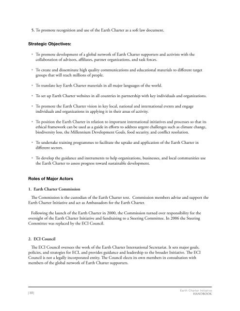 Earth Charter Initiative Handbook