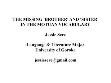 THE MISSING 'BROTHER' AND 'SISTER' - LANGUAGE ...