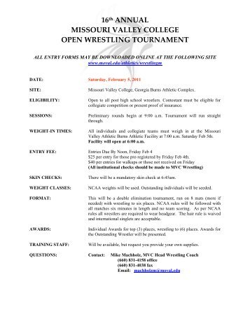 Missouri Valley College Open Wrestling Tournament