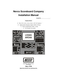 Nevco Scoreboard Company Installation Manual