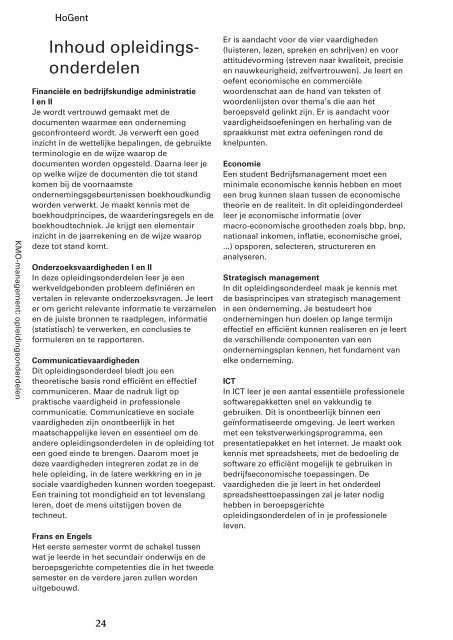 bachelor in het bedrijfs- management - Faculteit Bedrijf en Organisatie