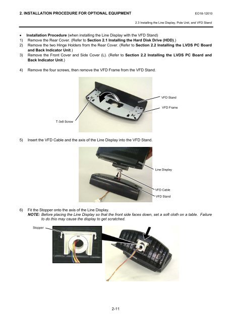 2. installation procedure for optional equipment - toshiba tec europe