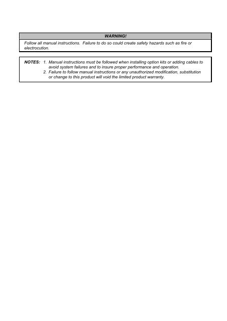 2. installation procedure for optional equipment - toshiba tec europe