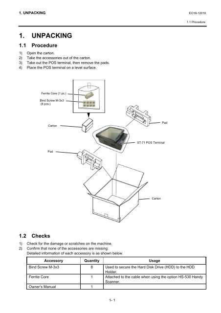 2. installation procedure for optional equipment - toshiba tec europe