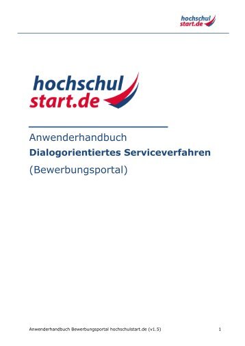 5 Meine Bewerbungen - Hochschulstart - Bewerberportal Anmeldung