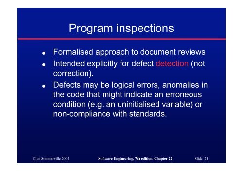 Verification and Validation - Ian Sommerville