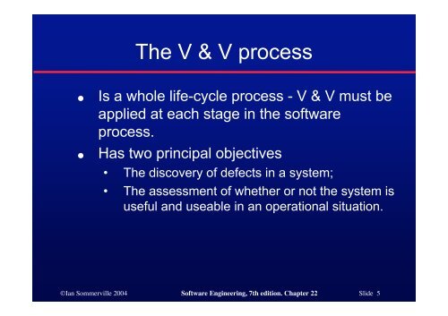 Verification and Validation - Ian Sommerville