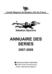 ANNUAIRE DES SERIES - ComitÃ© Ile de France