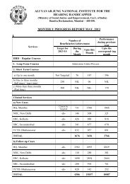 Monthly Report - Ali Yavar Jung National Institute for the Hearing ...