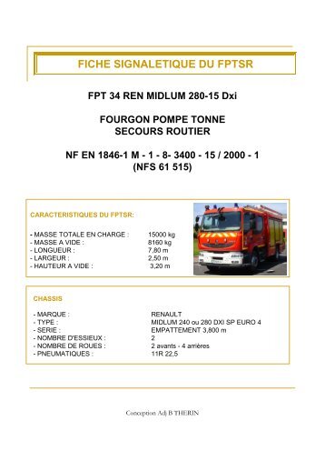 fiche signaletique FPTSR - SDIS14