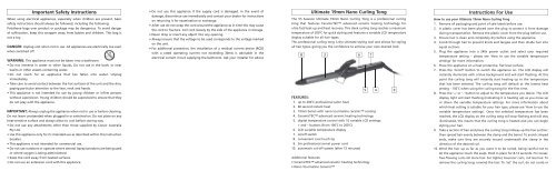 Instruction book - VS Sassoon