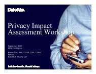 Privacy Impact Assessment Workshop - Verney Conference ...