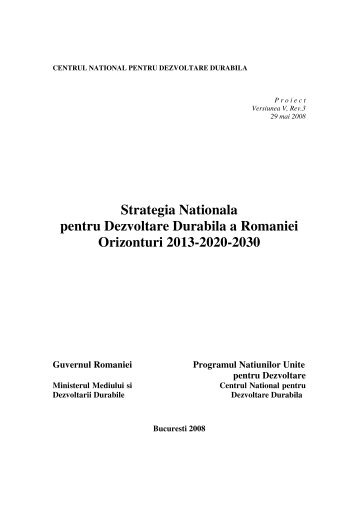 Versiunea V, Rev. 3 - 29 mai 2008 - strategia nationala pentru ...