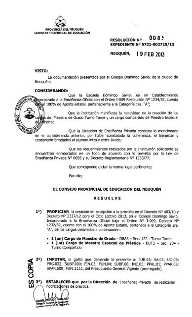 OO 8 f - Consejo Provincial de EducaciÃ³n
