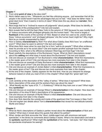 the great gatsby chapters 8â 9 vocabulary