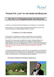 Thomas Frei „Live“ im Juli wieder bei BlueLand „ Wie Sie Ihre ...