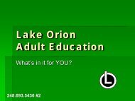 Lake Orion Adult Education - Lake Orion Community Schools