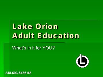 Lake Orion Adult Education - Lake Orion Community Schools